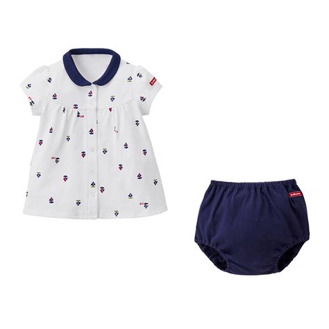 HOT BISCUITS ミキハウス トリコロールカノコのベビーワンピースブルマ付き アウトレット 赤紺 白 70 ホットビスケッツ ミキハウスホットビスケッツ公式店 通販