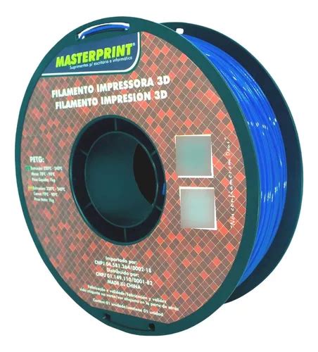 Filamento Masterprint Blue Para Impresora D Pet G De Mm Y Kg