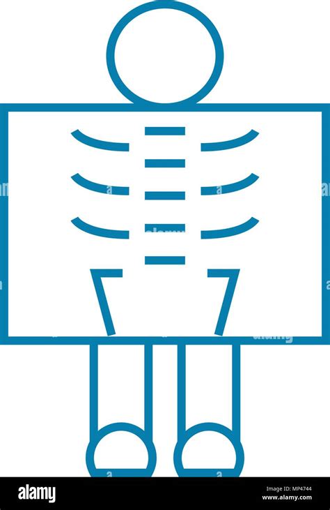 Passing X Ray Linear Icon Concept Passing X Ray Line Vector Sign