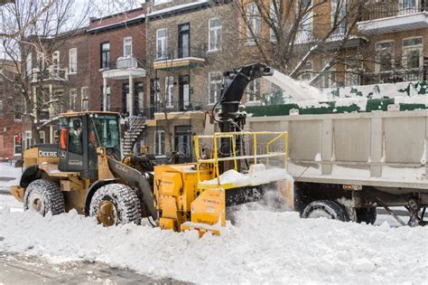 Snow Removal Operations In Montreal Editorial Image Image Of Street