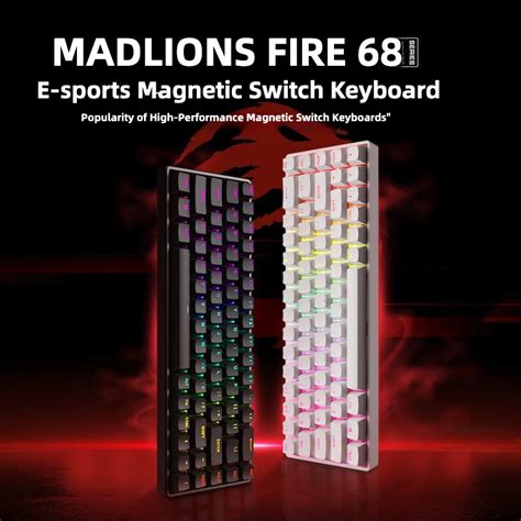 Madlions Fire Magnetic Switch Keyboard Wired Connection High Performance Full Key Hot Swap