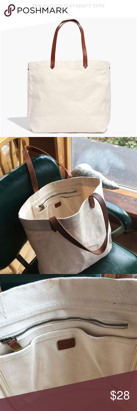 Madewell Canvas Transport Tote 180214005 Transport Tote Tote Leather