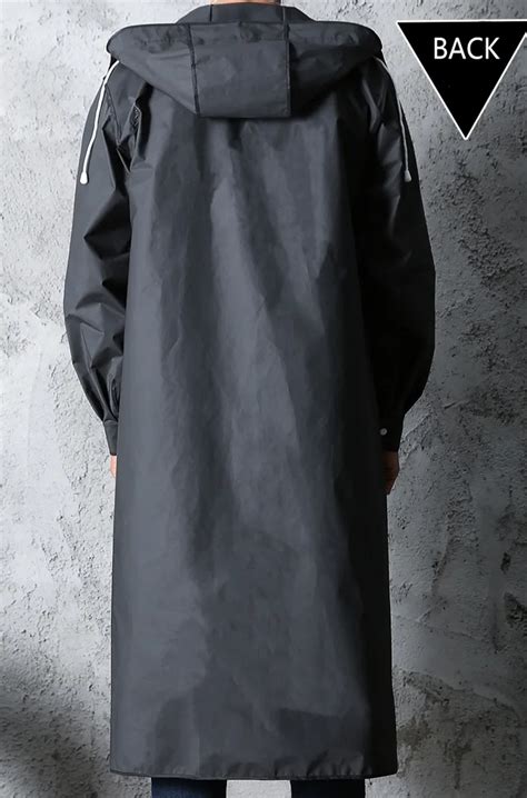 Adulte Capuche Long Imperm Able Hommes Et Femmes Imperm Able Noir