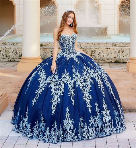 Royal Blue Quinceanera Dresses Cascading Ruffles Embroidery Beaded