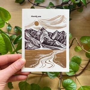 Thank You Card Pack | 6 Card Set | Block Printed Greeting Cards | A2