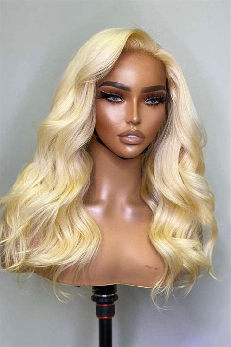 Glueless Hd Lace Front Long Wig 613 Blonde Body Wave Fake Scalp Long