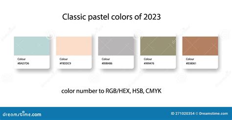 Classic Pastel Colors Palette Of 2023 Trend Color Guide Collection In