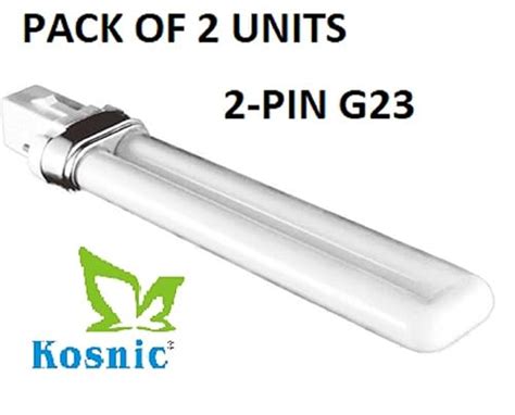 Kosnic 9w Exun S Cfl Lamp Pack Of 2 Units G23 2 Pin Base Pure White 4000k 12000 Hour Life