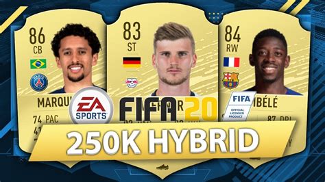 Unbeatable 250k Hybrid Fifa 20 Squad Builder Youtube