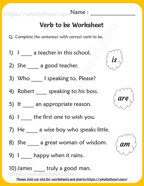 Grade 6 English Verb Worksheets