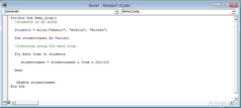 How To Use For Each Loop In Excel Vba Geeksforgeeks