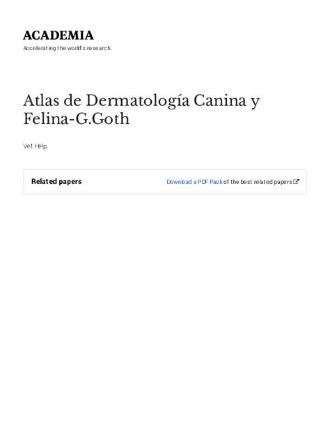 Atlas De Dermatolog A Canina Y Felina G Goth Pdfcoffee