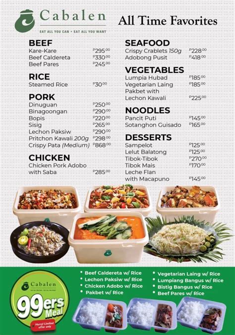 Cabalen Menu Philippines And Updated Prices 2024