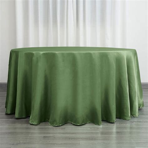 Olive Green Seamless Satin Round Tablecloth Table Cloth Green