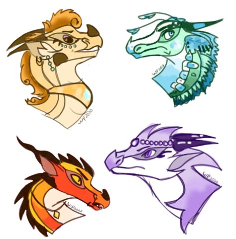 Wings Of Fire Oc Headshots Pt 1 By Wolfiepallette17 On Deviantart