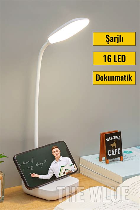 The Wlue Kablosuz Şarjlı Dokunmatik 16 LED Masa Lambası Ders Çalışma