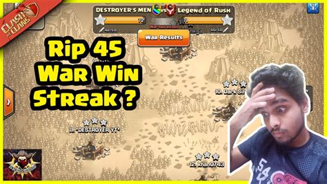 WAR WIN STREAK ON LINE 45 War Win Streak Broken Or Saved Clash Of