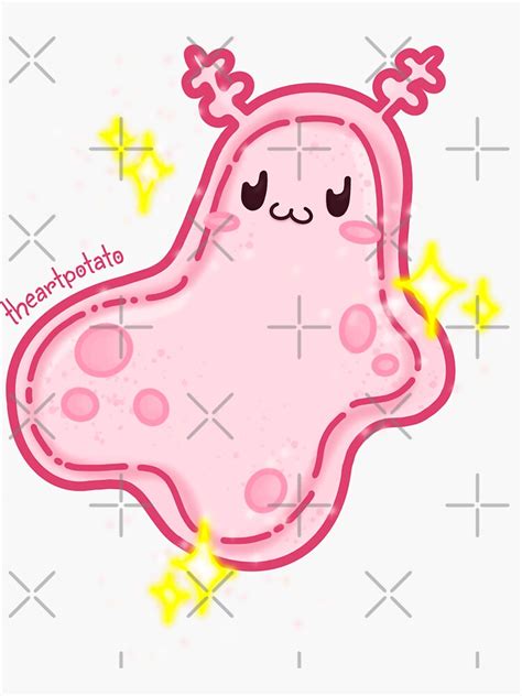 Cute Amoeba Sticker For Sale By Theartp0tato Redbubble