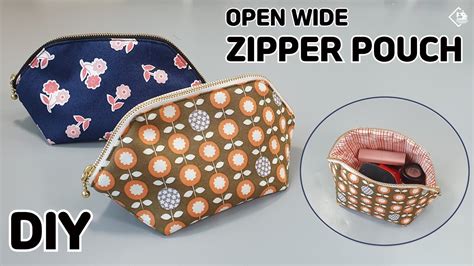 DIY OPEN WIDE ZIPPER POUCH MAKEUP POUCH Free Pattern Sewing