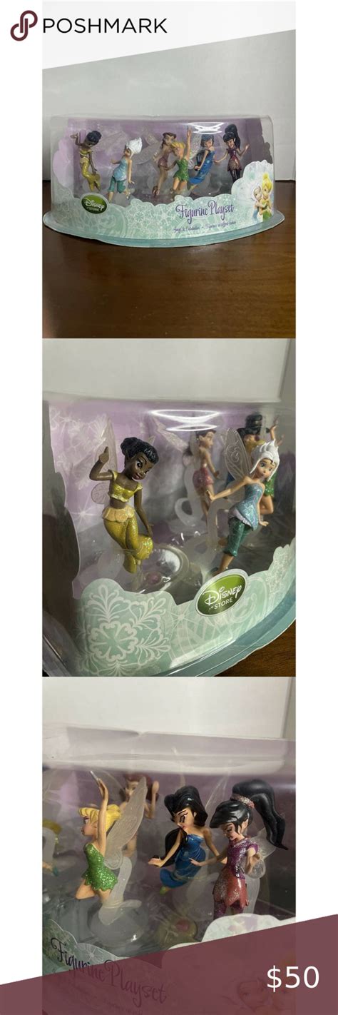 Disney Store Fairies Deluxe 6 Figurine Playset Tinkerbell Periwinkle