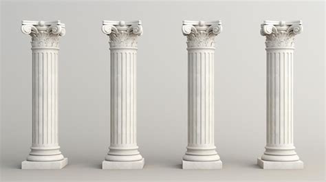 Premium Ai Image Four White Marble Pillars D Illustration