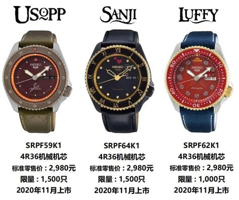 精工 航海王联名款——seiko 精工5号 腕表之家