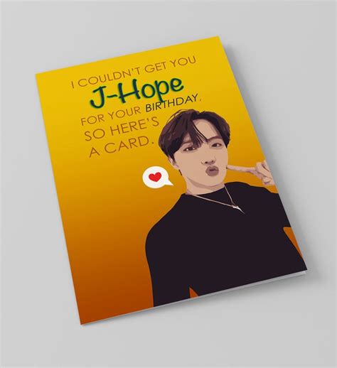 Jhope J Hope Jung Hoseok Junghoseok Bts Happy Birthday Card Instant