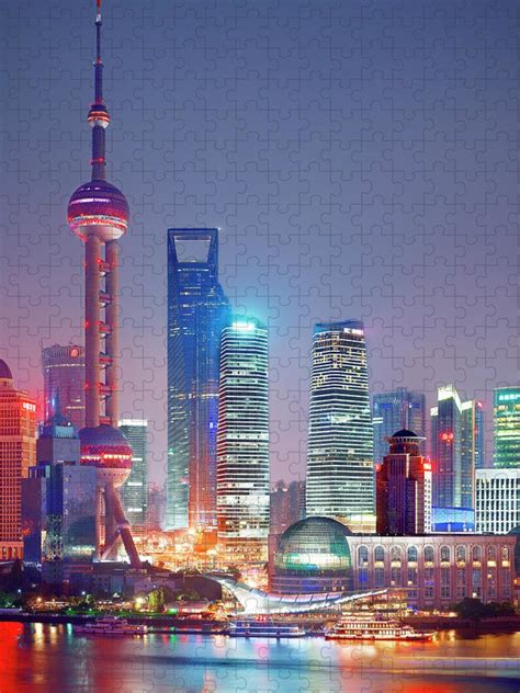 Waterfront Night View Of Pudong, China Jigsaw Puzzle by Xpacifica - Photos.com