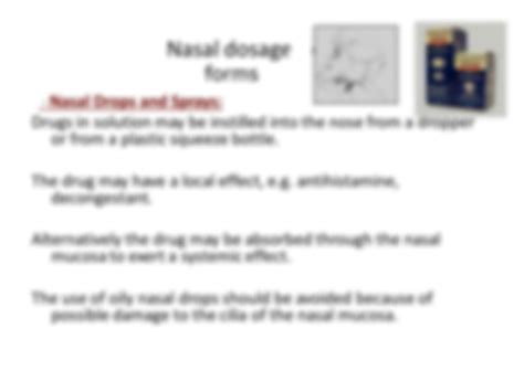 Solution Dosage Forms Ophthalmic Otic Nasal Inhaled Dosage Forms