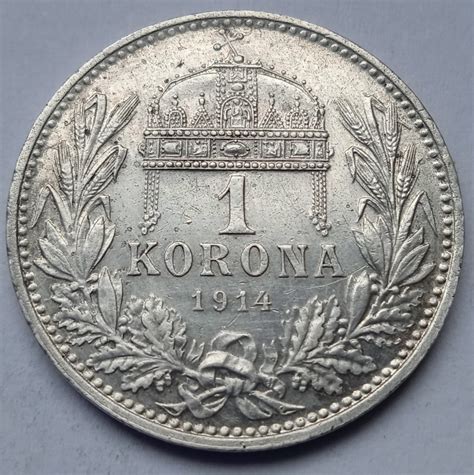 Korona 1914 srebro ORYGINAŁ Austro Węgry Rzeszów Licytacja na