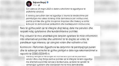 Top News Begaj Firmos Dekretin P R Zgjedhjet Maj Gara E Partive