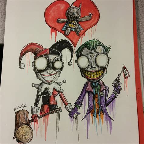 Joker And Harley Quinn Drawing at PaintingValley.com | Explore ...