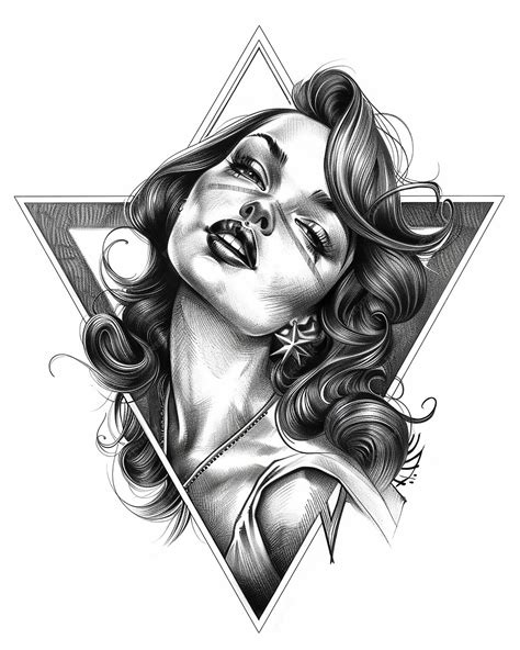 Premium Vector | Tattoo design in a triangle