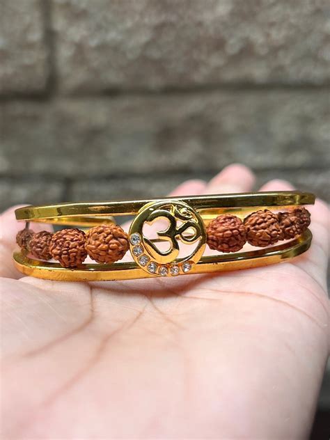 Om Rudraksha Gold Plated Mahadev Mahakal Shiva Bhakt Bahubali Kada