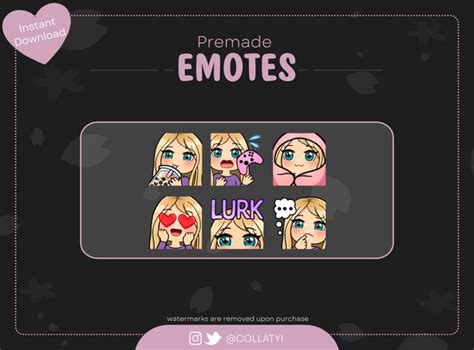 Blonde Hair Girl Emotes For Twitch Youtube Streamers Or Etsy