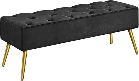 Yaheetech Modern Ottoman Bench Velvet Bench Upholstered Footrest With