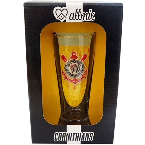 Copo De Vidro Lager Chopp 300ml Corinthians Allmix Butiello