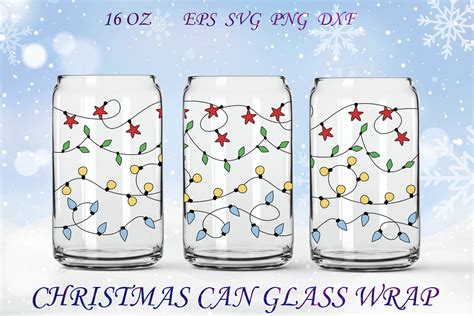 Christmas 16 Oz Glass Can Wrap Svg Graphic By Anastasiyaartdesign