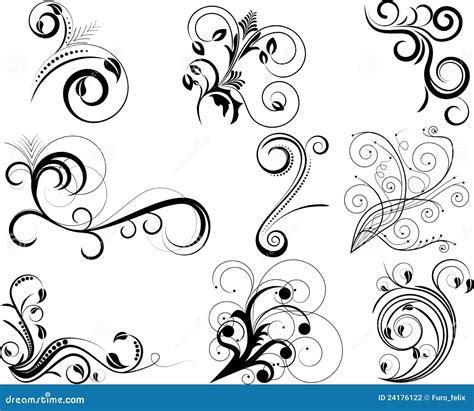 Swirl Elements Stock Vector Illustration Of Branch Fashion