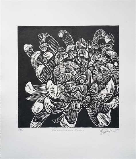 Flower Linoleum Prints