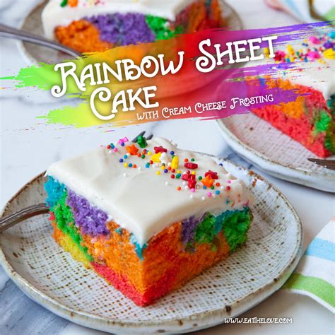 Rainbow Sheet Cake Rainbow Sheet Cake Recipe Eat The Love