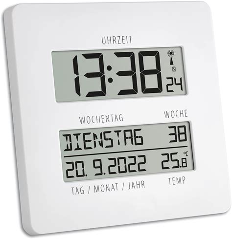 TFA Dostmann 60 4509 02 radiopiloté e Horloge Murale 27 mm x 195 mm x