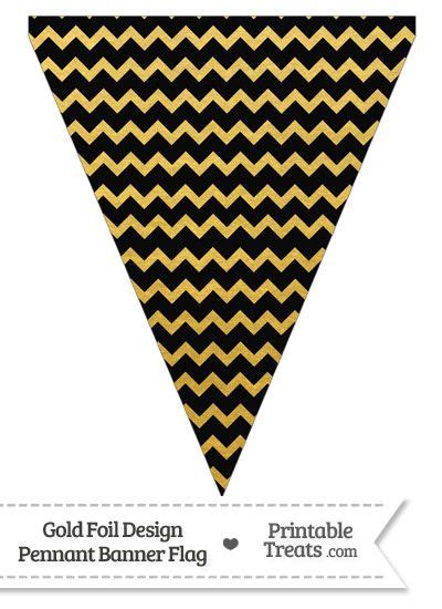 Black And Gold Foil Chevron Pennant Banner Flag Pennant Banners