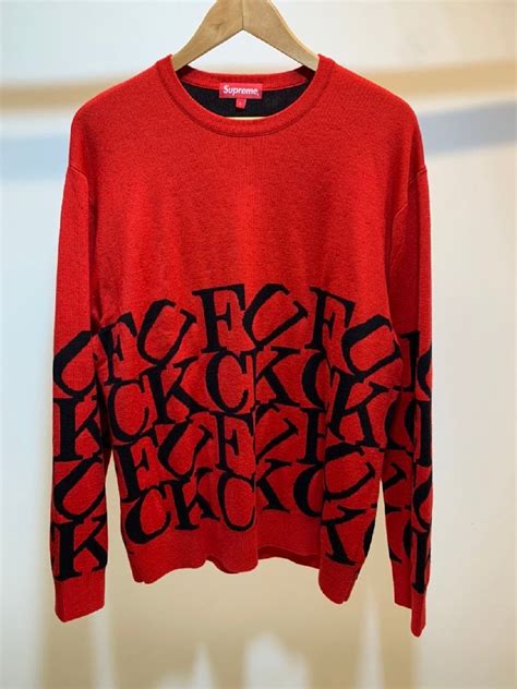 Yahoo オークション 美品 Supreme シュプリーム fuck sweater セー