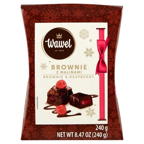 Wawel Cukierki brownie z malinami 240 g kalorie kJ i wartości