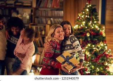 Happy Gay Couple Giving Christmas Present Stock Photo Shutterstock