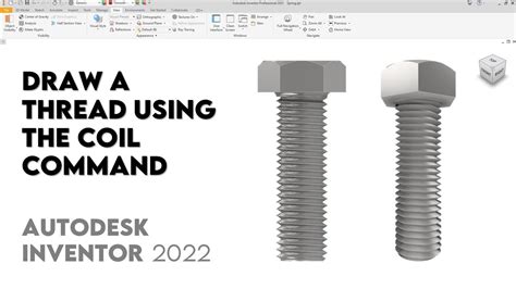 How To Draw A Thread Coil Command Autodesk Inventor Exercise