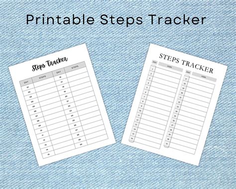 Step Tracker Digital Step Tracker List Printable Step Tracker