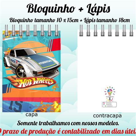 Bloquinho Personalizado O Tema Hot Wheels Elo