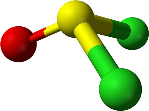 Download Ball And Stick Model Of Thionyl Chloride Socl2 3d Structure Full Size Png Image